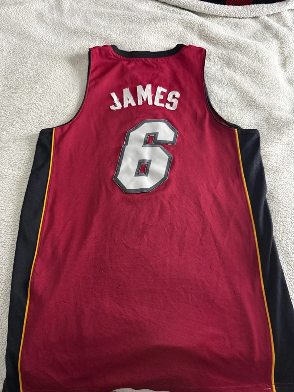 Miami Heat #6 LeBron James NBA Red Adidas Swingman Jersey - Picture 1 of 9